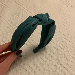Turquoise satin knotted headband
